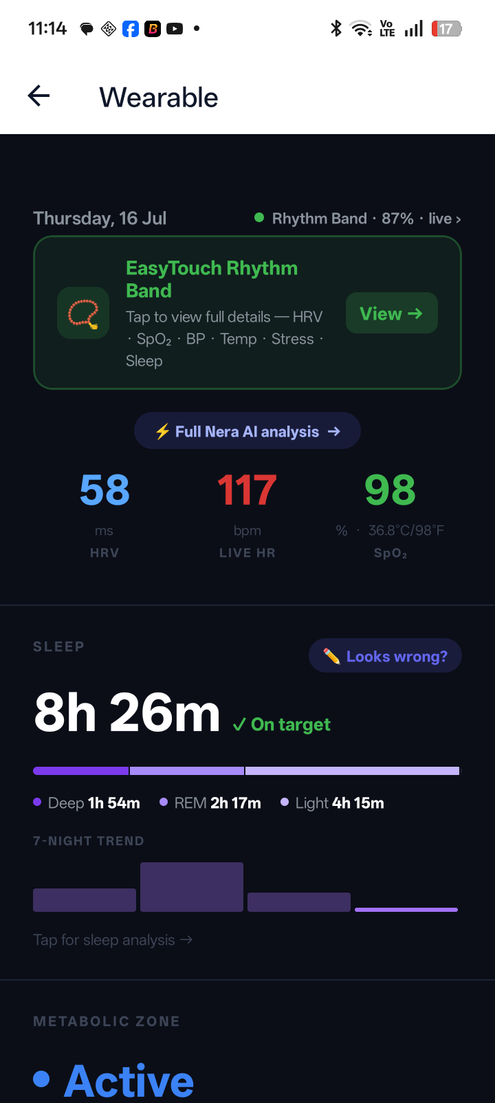 Rhythm dashboard